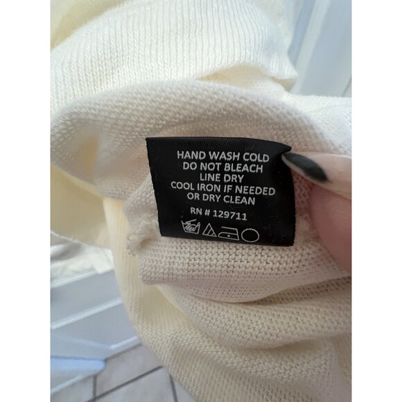 Jenni Kayne Long Sleeve Oversized Cotton Sweater Tee Size XS Ivory Boyfriend - Picture 12 of 12